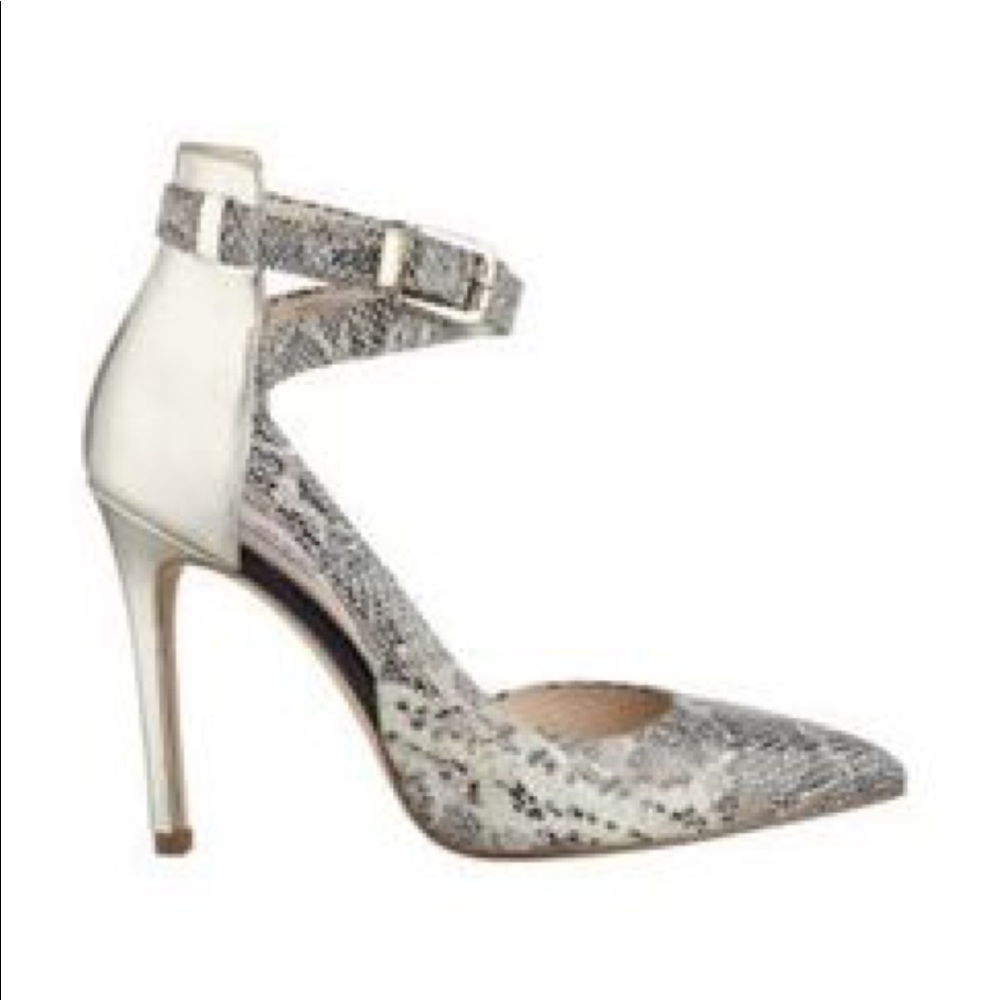 Guess snake skin ankle strap pump